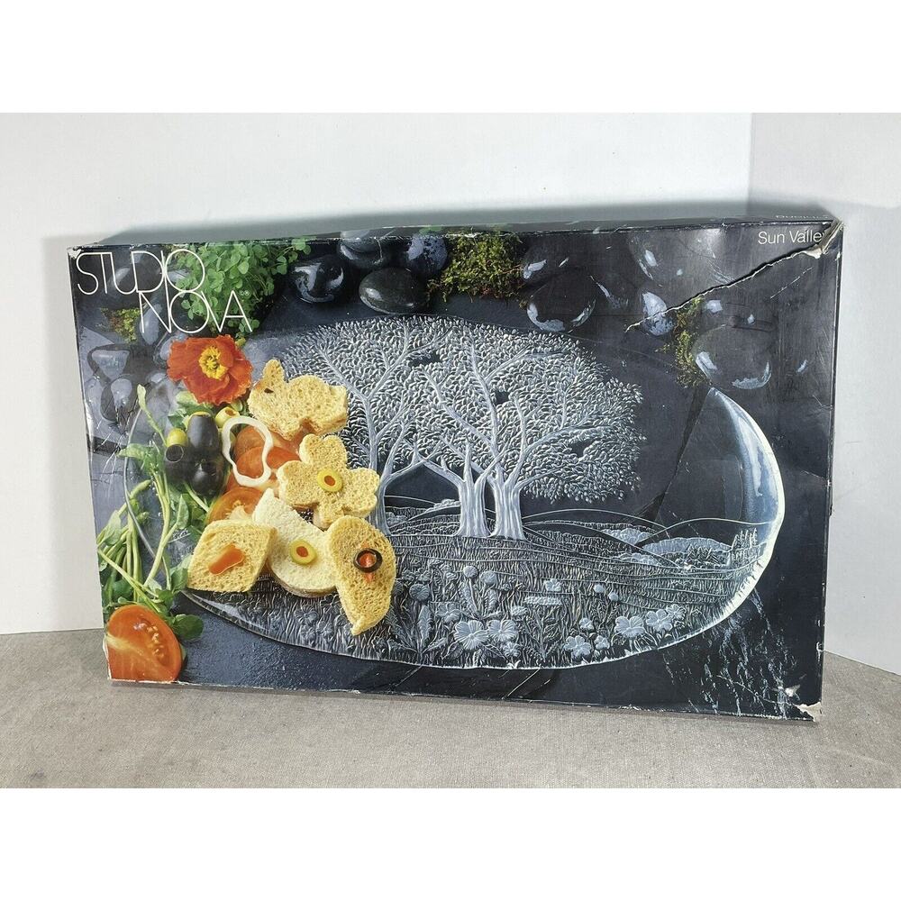 Retro Vintage Studio Nova Germany Crystal Sun Valley 17 in Oblong Canape Tray